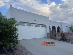 white garage door